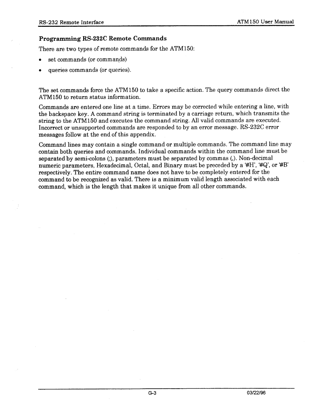 Tektronix ATM150 manual 