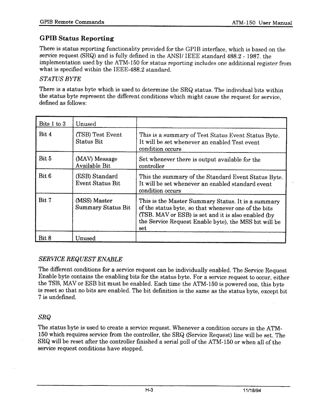 Tektronix ATM150 manual 