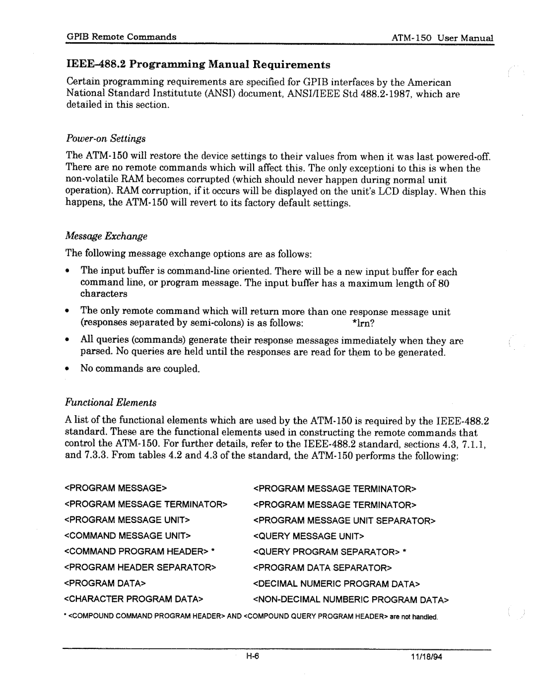 Tektronix ATM150 manual 