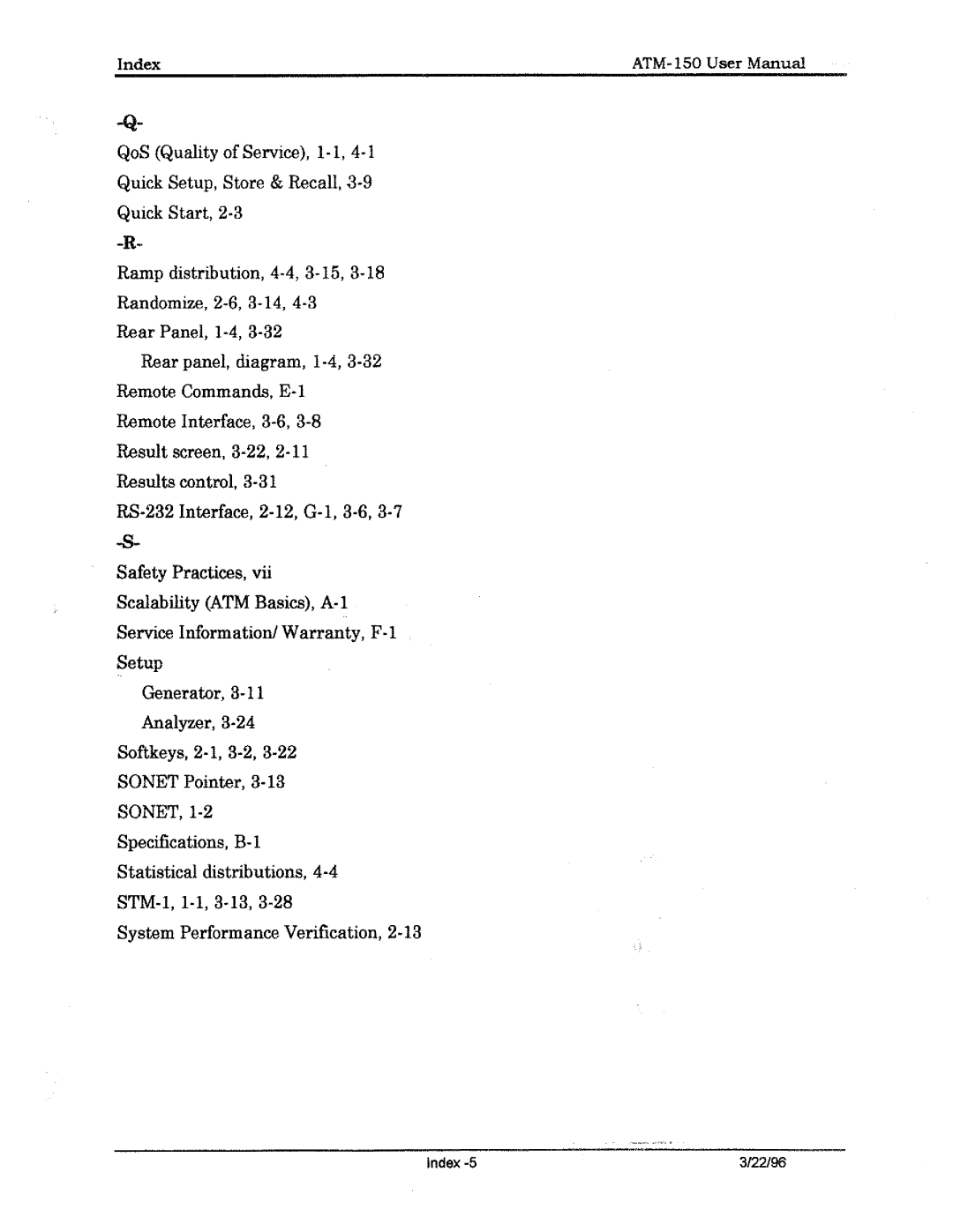 Tektronix ATM150 manual 