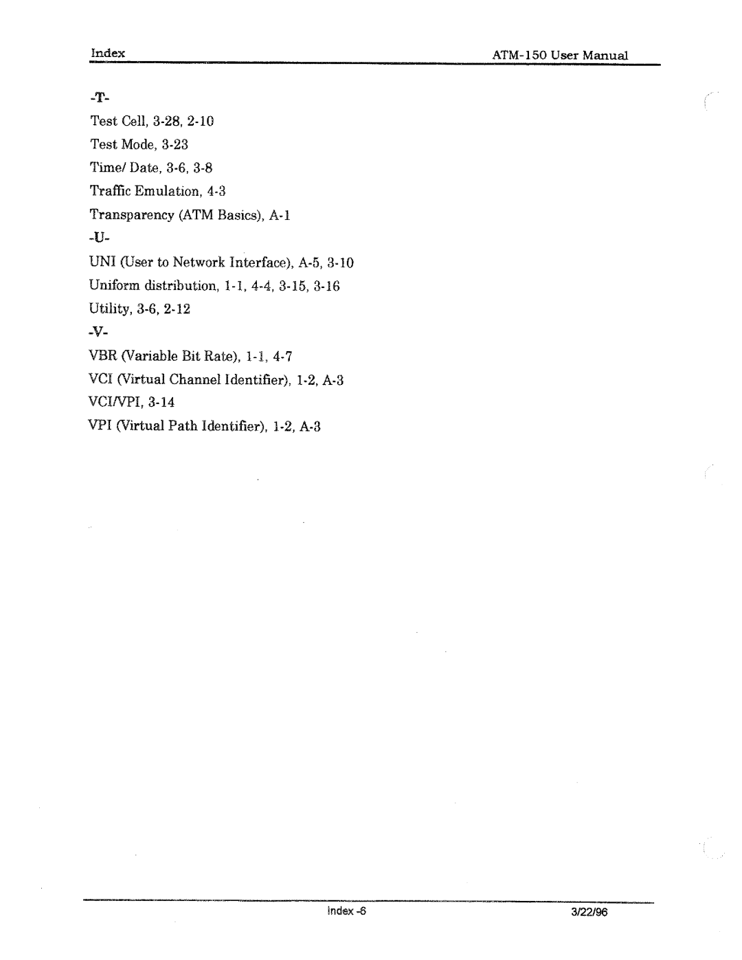 Tektronix ATM150 manual 