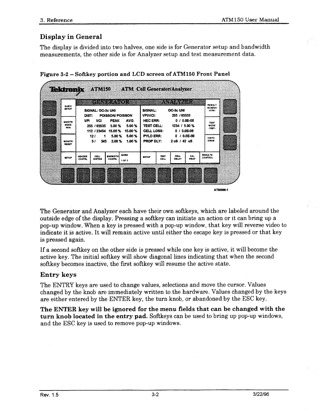 Tektronix ATM150 manual 