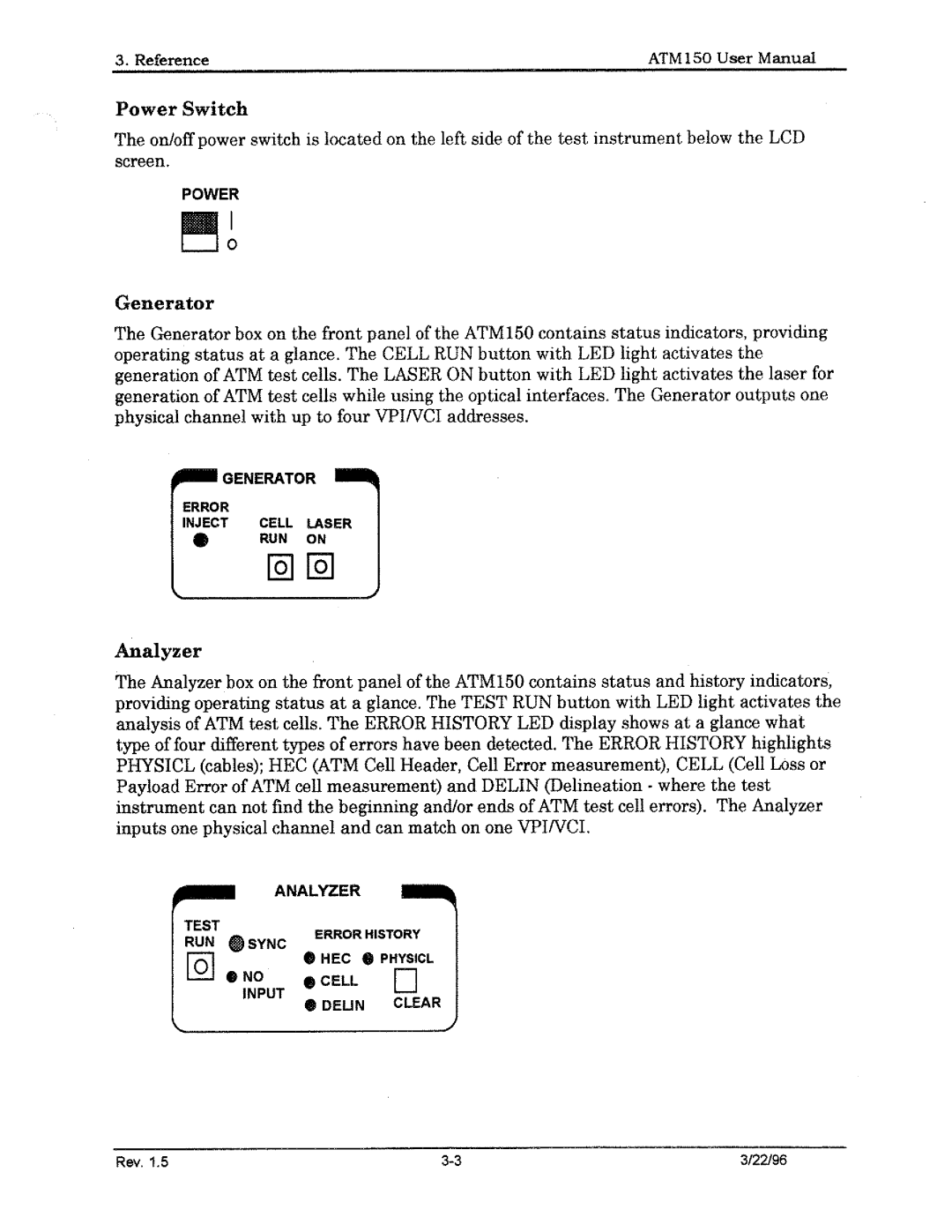 Tektronix ATM150 manual 