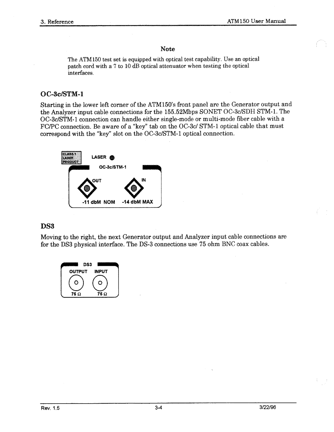 Tektronix ATM150 manual 