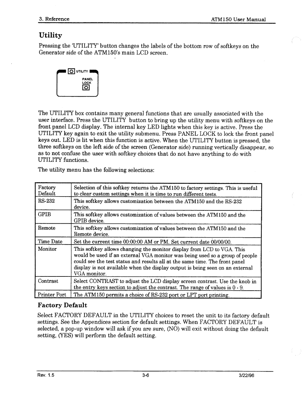 Tektronix ATM150 manual 