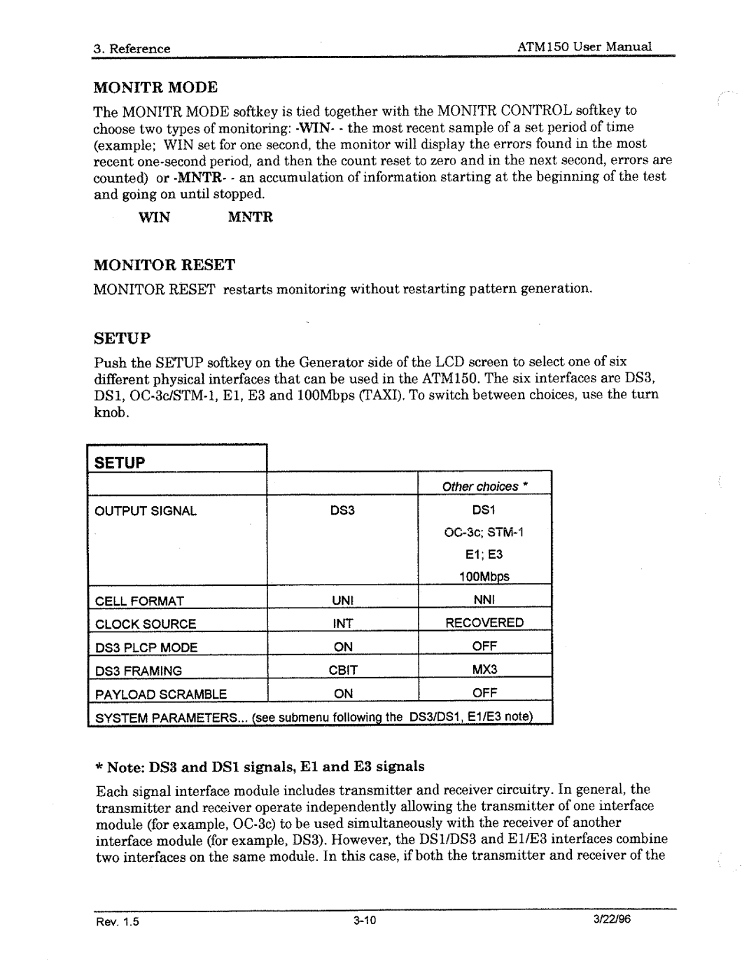 Tektronix ATM150 manual 