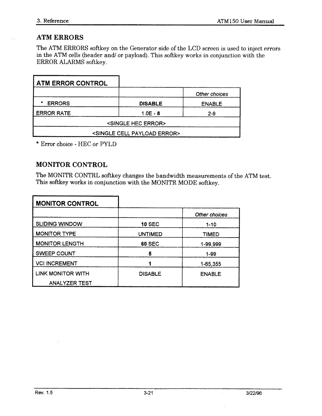 Tektronix ATM150 manual 