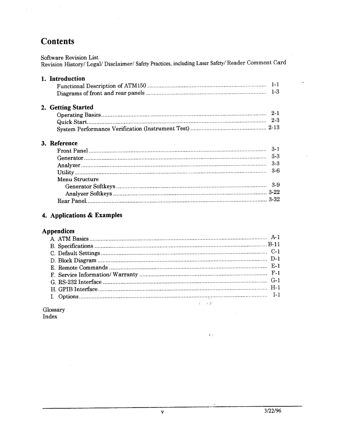 Tektronix ATM150 manual 