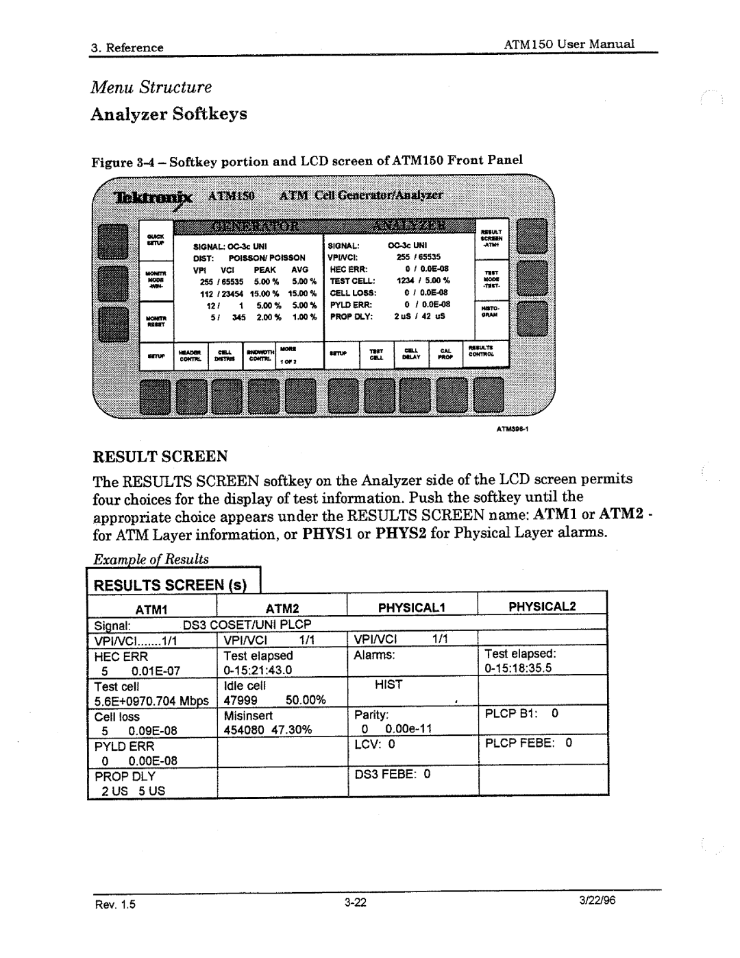 Tektronix ATM150 manual 