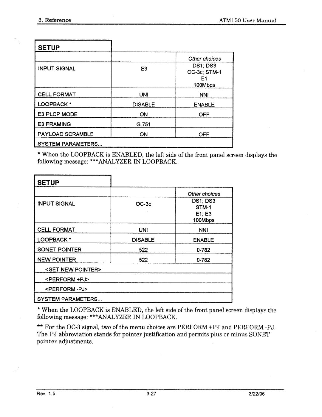 Tektronix ATM150 manual 