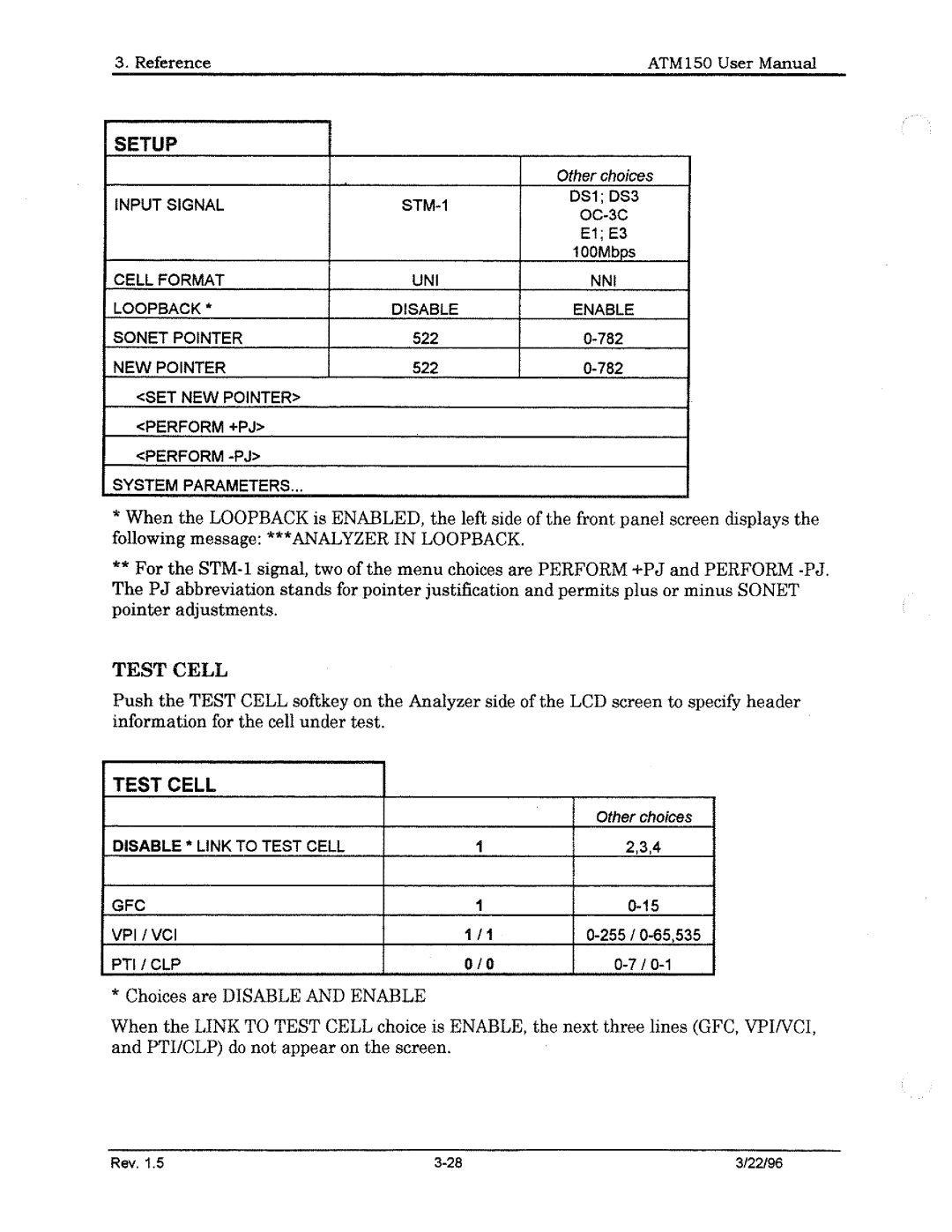 Tektronix ATM150 manual 