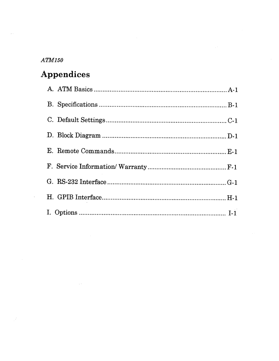 Tektronix ATM150 manual 