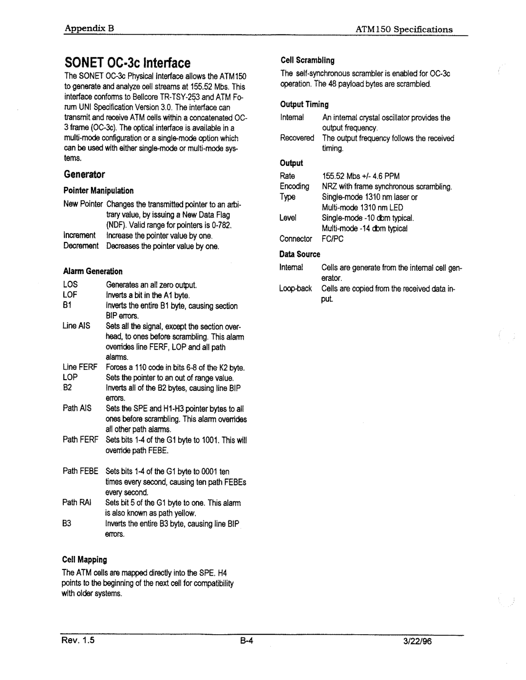 Tektronix ATM150 manual 