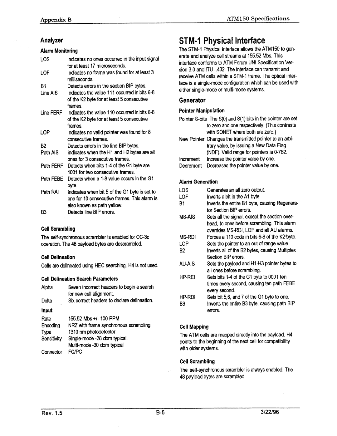 Tektronix ATM150 manual 