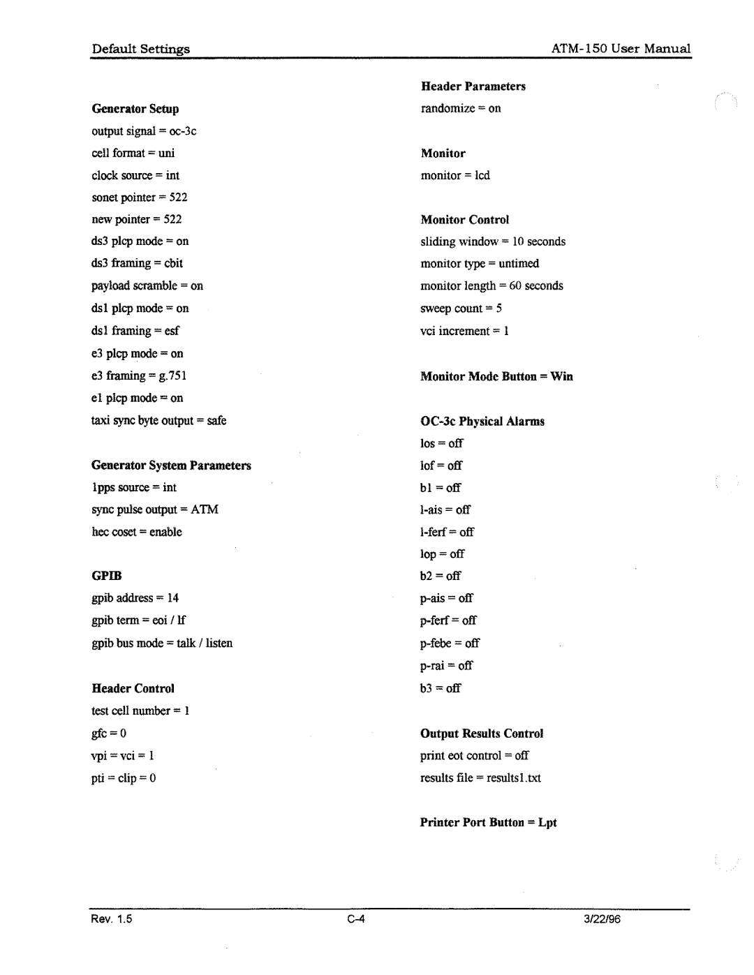 Tektronix ATM150 manual 