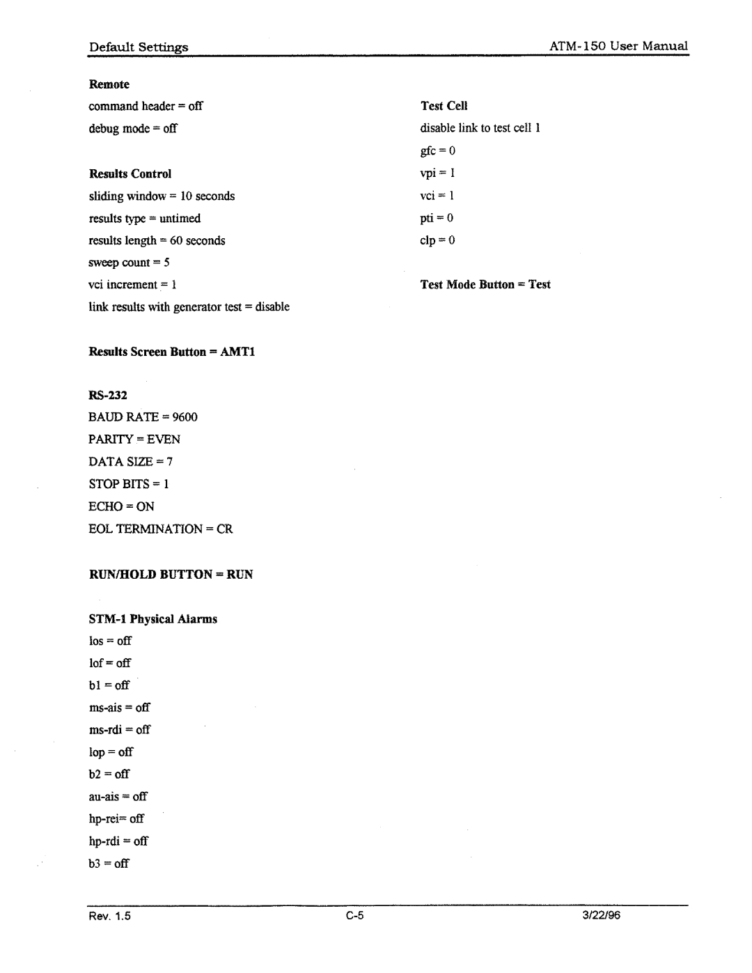 Tektronix ATM150 manual 