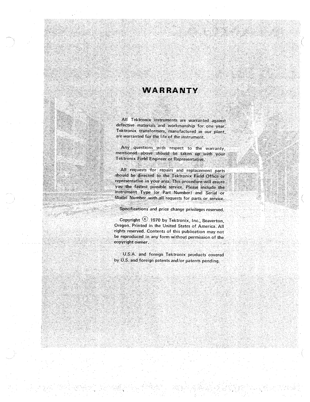 Tektronix B070 manual 