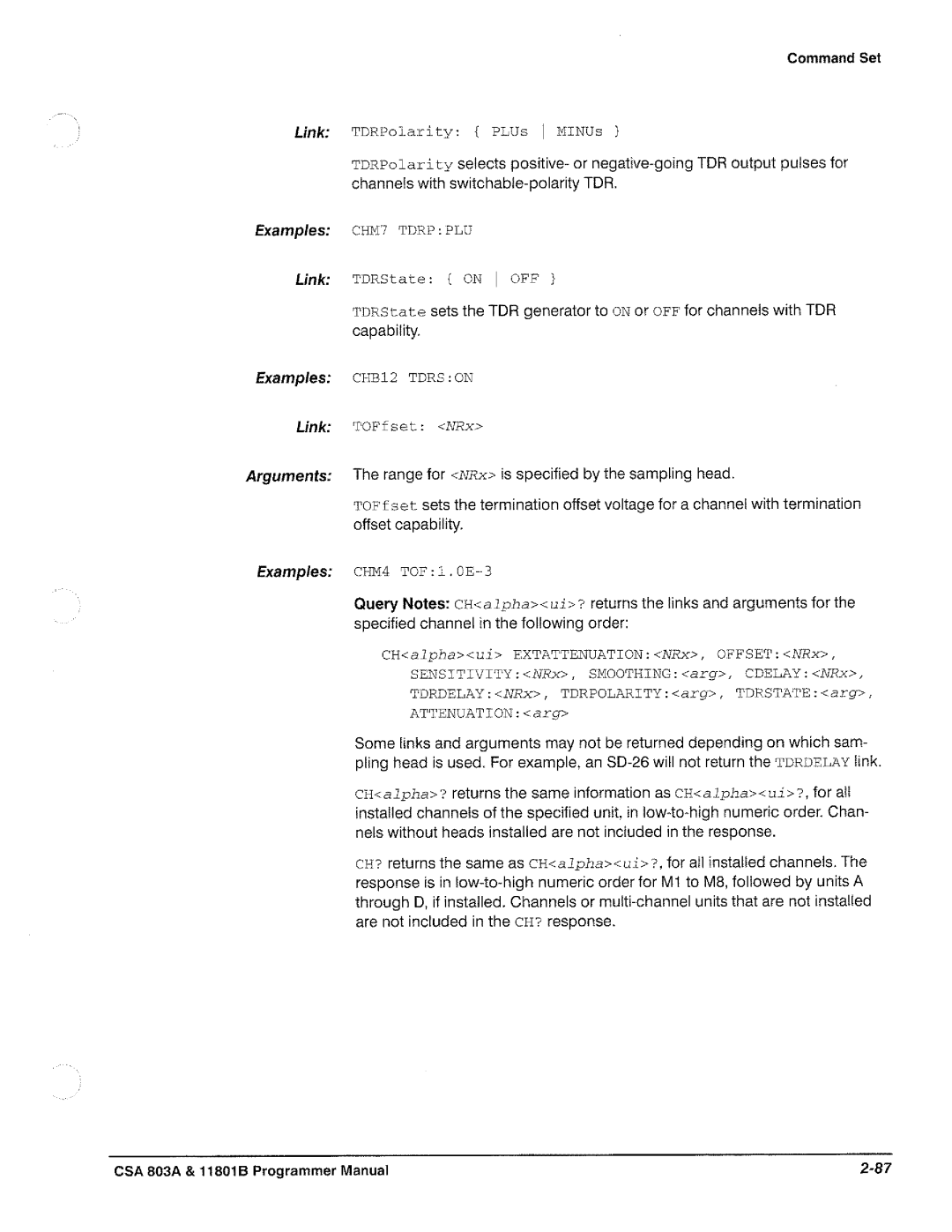 Tektronix 11801B, CSA 803A manual 