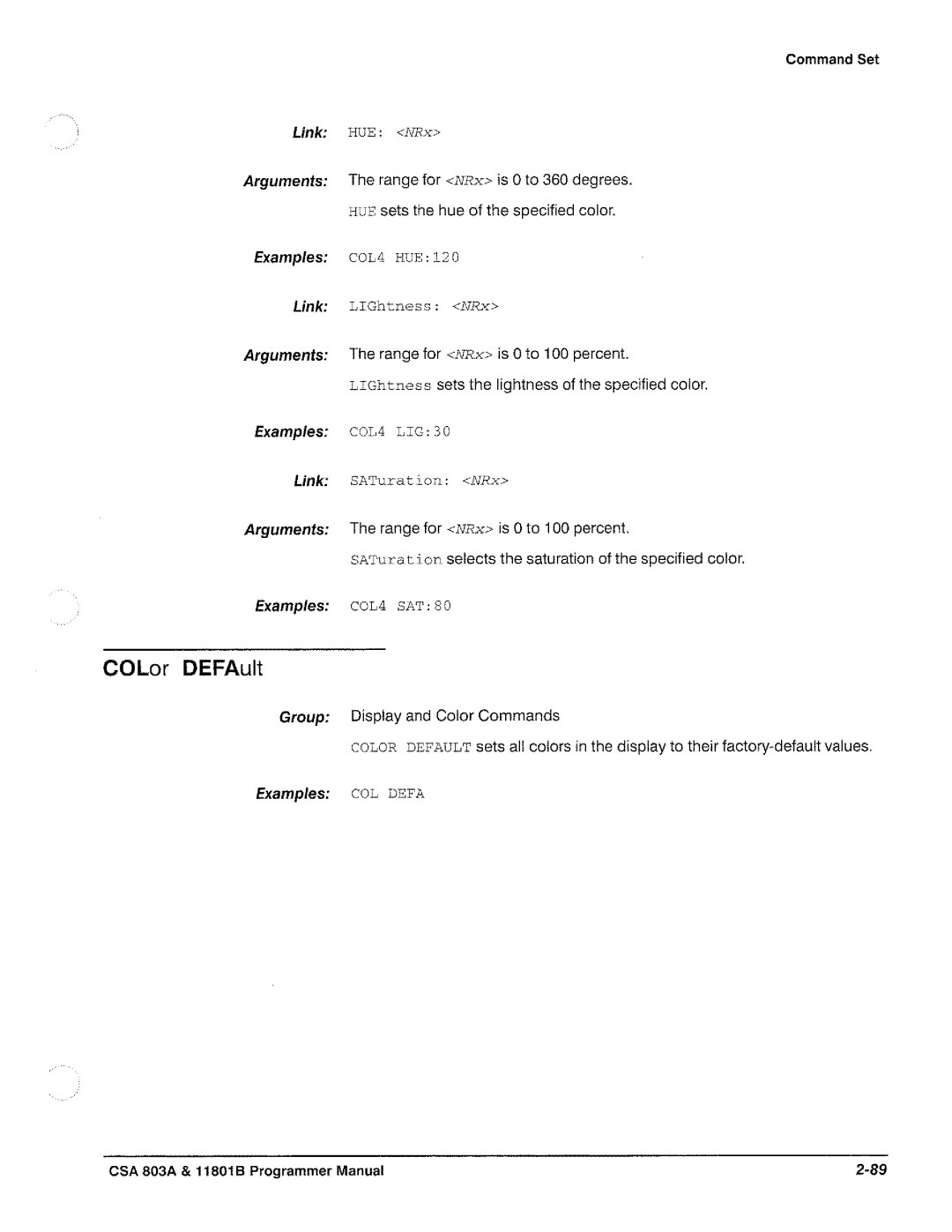 Tektronix 11801B, CSA 803A manual 