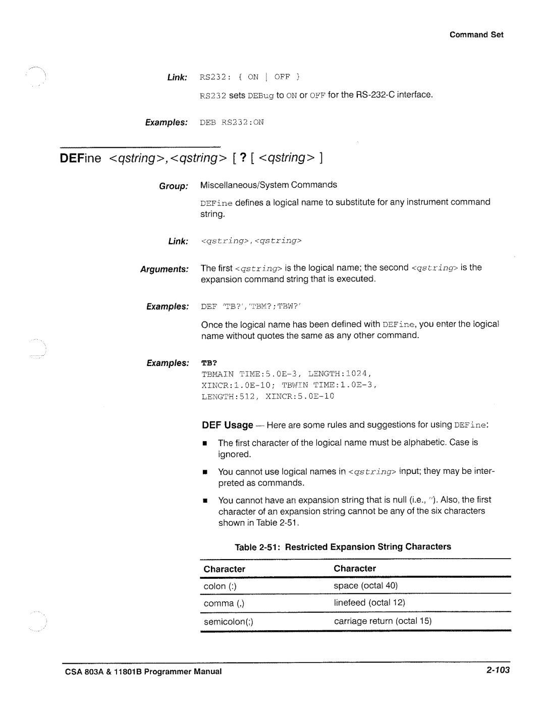 Tektronix 11801B, CSA 803A manual 