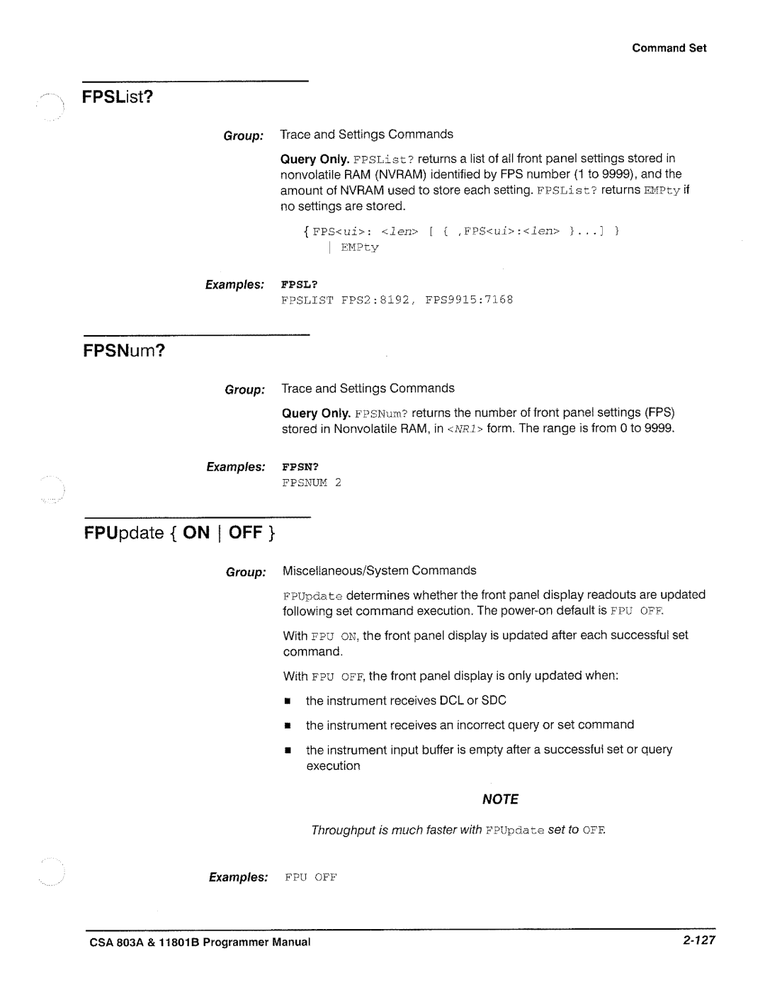 Tektronix 11801B, CSA 803A manual 