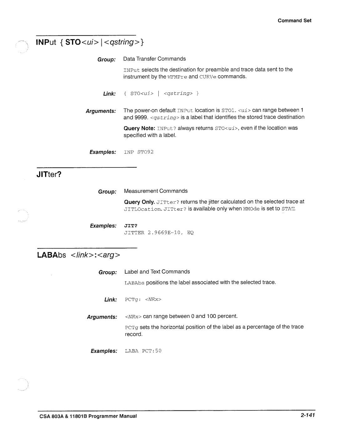 Tektronix 11801B, CSA 803A manual 