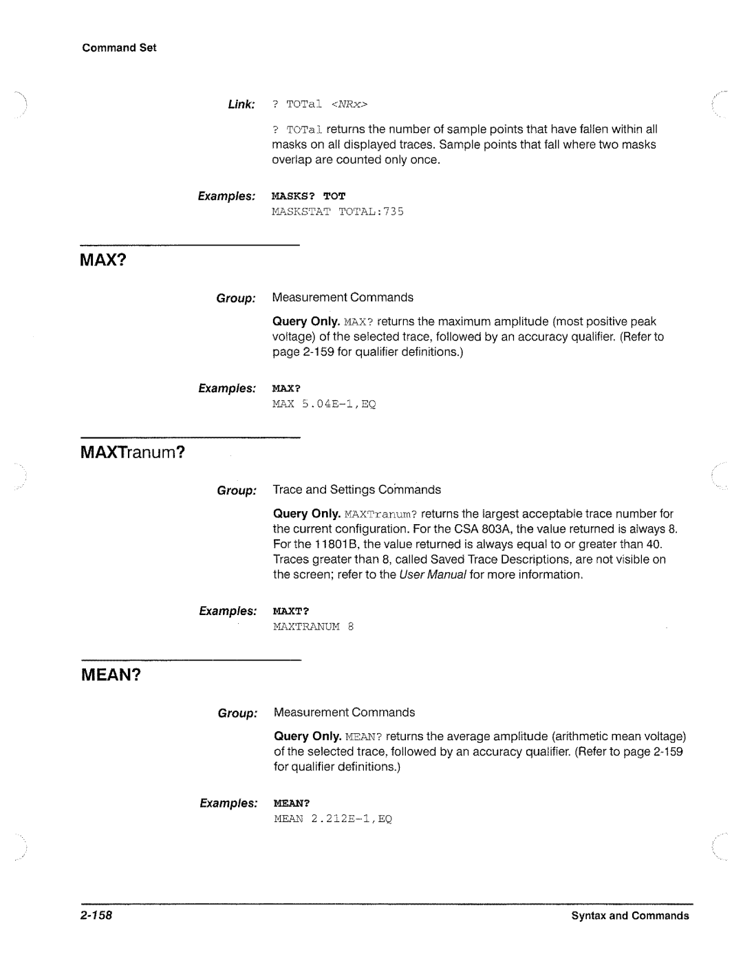 Tektronix CSA 803A, 11801B manual 