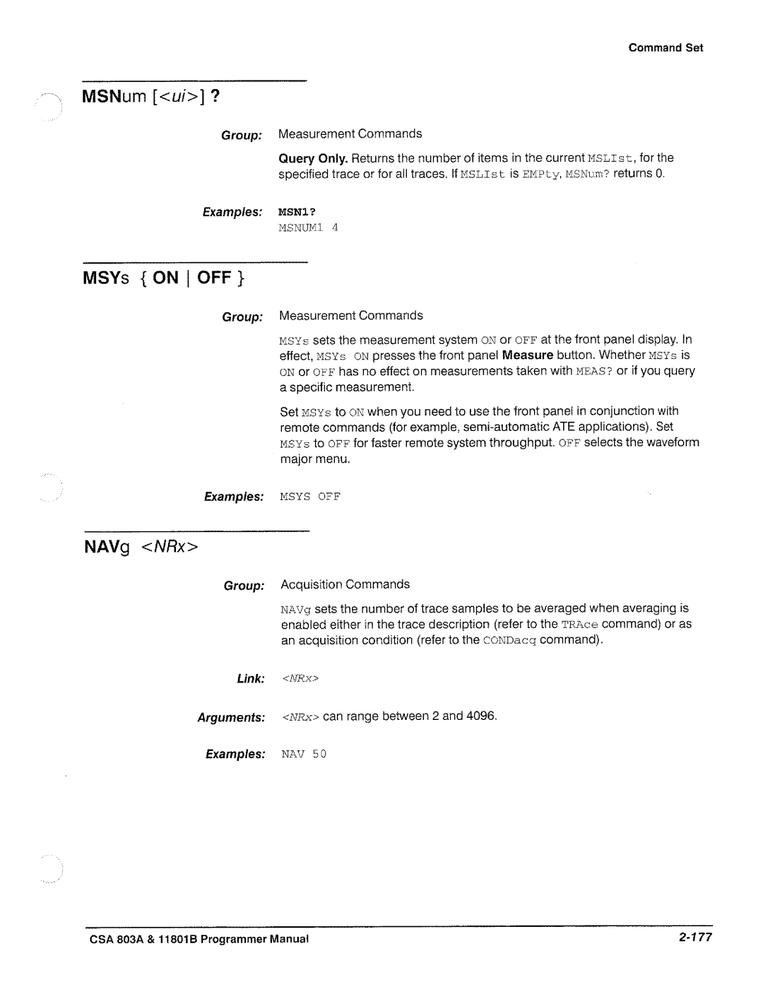 Tektronix 11801B, CSA 803A manual 