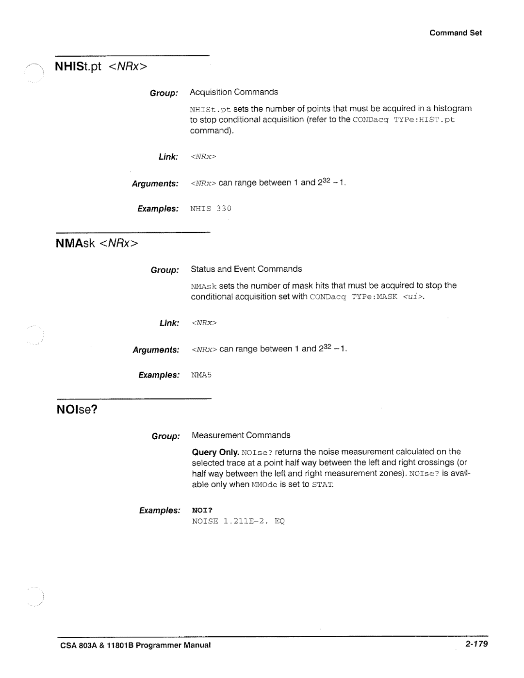 Tektronix 11801B, CSA 803A manual 