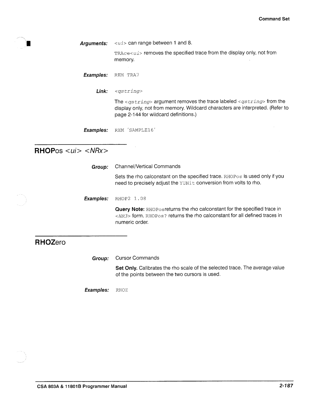 Tektronix 11801B, CSA 803A manual 