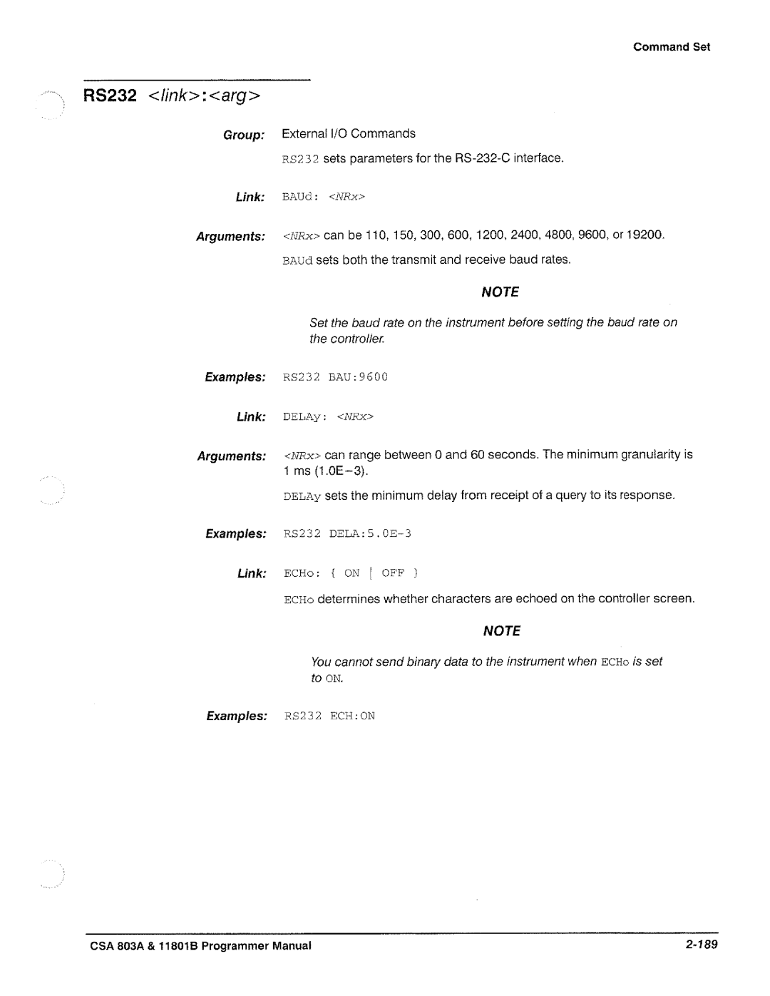 Tektronix 11801B, CSA 803A manual 