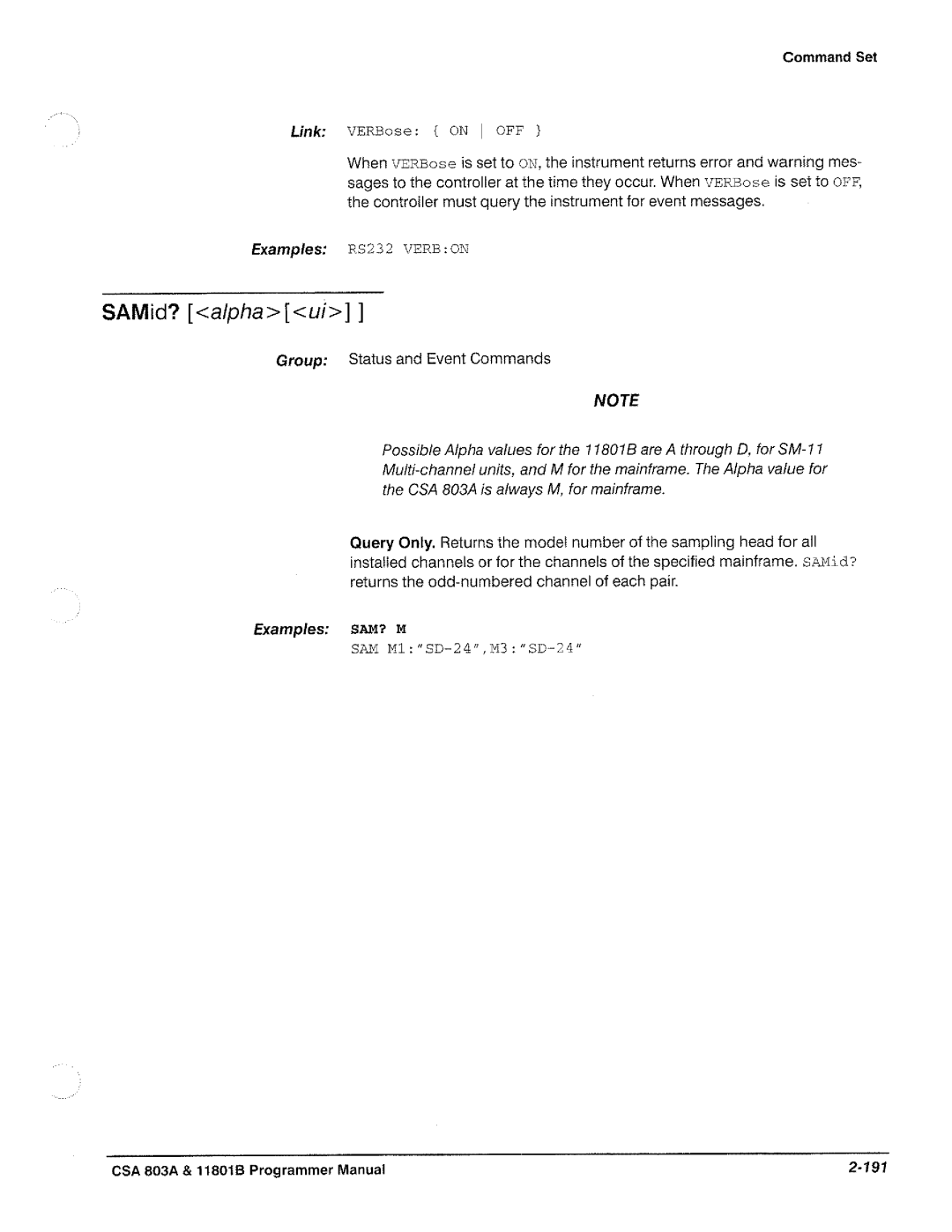 Tektronix 11801B, CSA 803A manual 