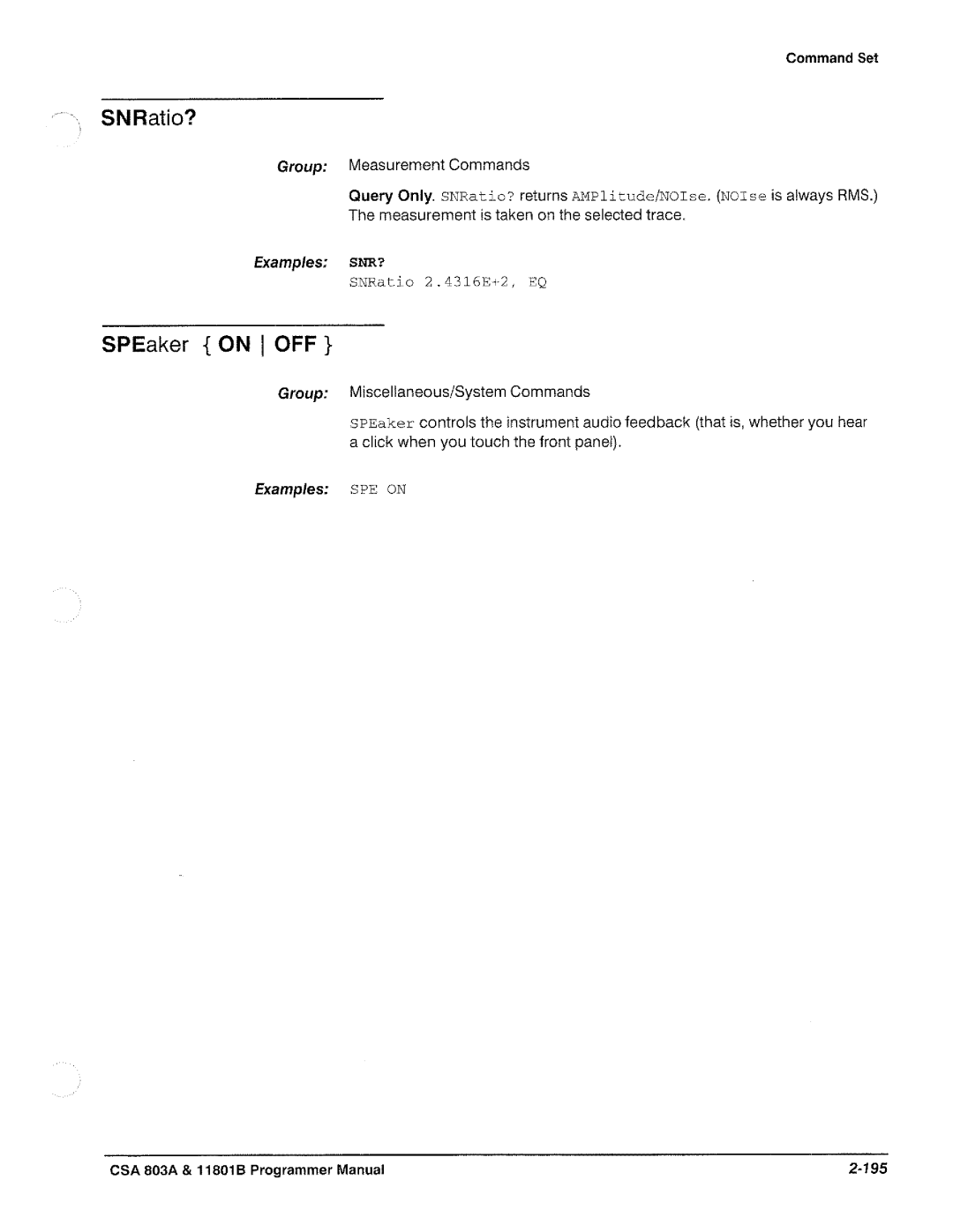 Tektronix 11801B, CSA 803A manual 