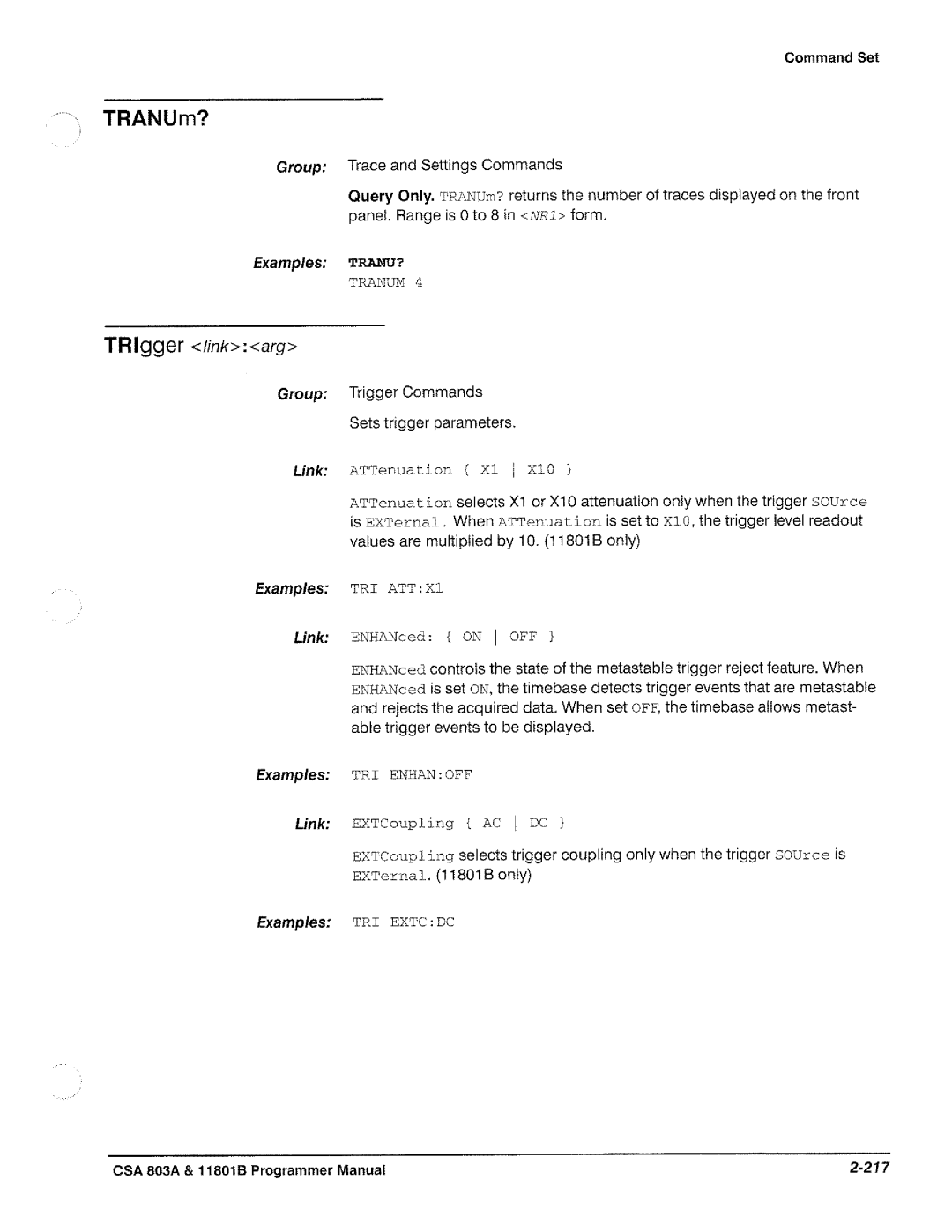 Tektronix 11801B, CSA 803A manual 