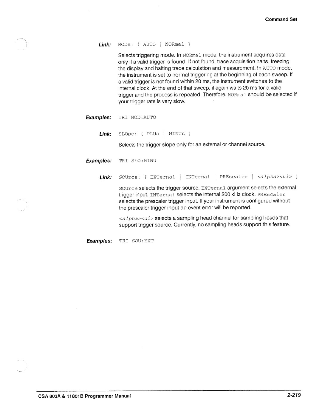 Tektronix 11801B, CSA 803A manual 