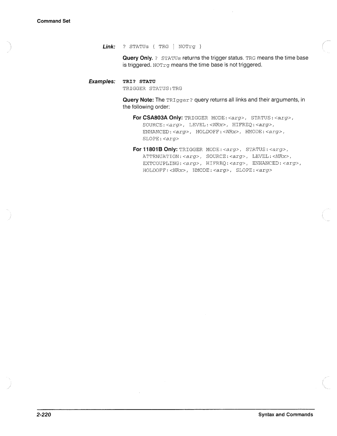 Tektronix CSA 803A, 11801B manual 