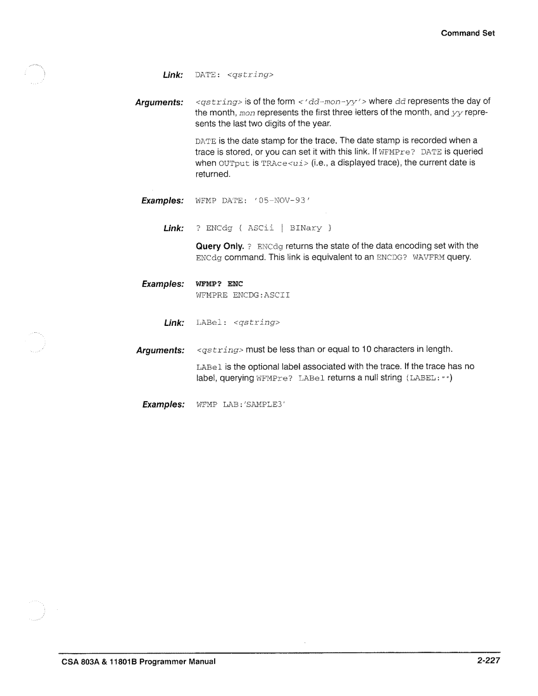 Tektronix 11801B, CSA 803A manual 