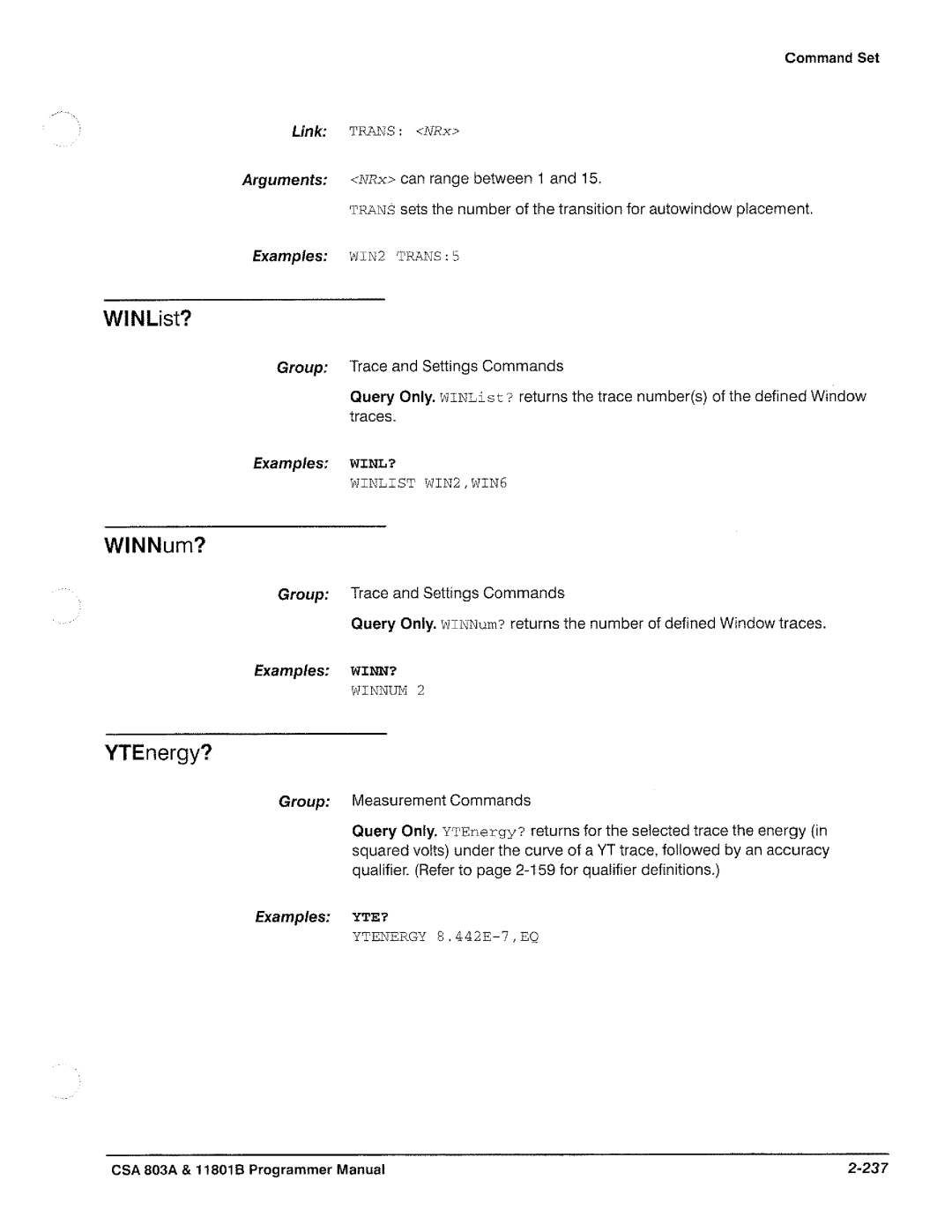 Tektronix 11801B, CSA 803A manual 