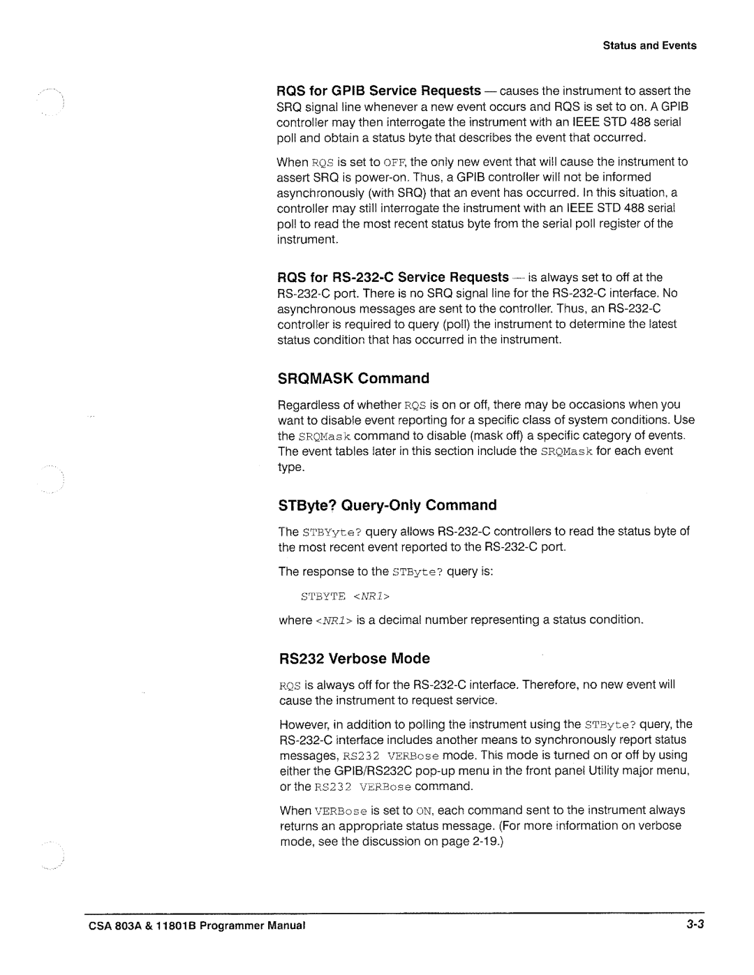 Tektronix 11801B, CSA 803A manual 