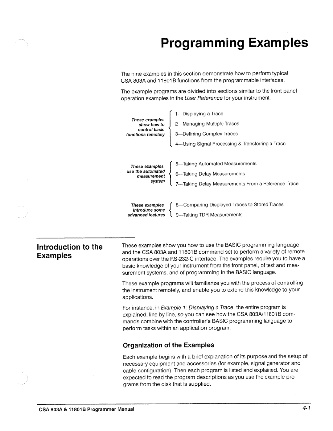 Tektronix 11801B, CSA 803A manual 