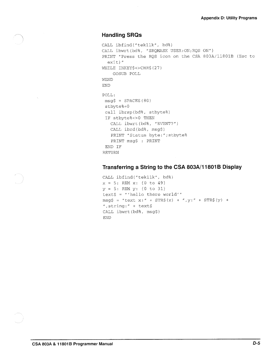 Tektronix 11801B, CSA 803A manual 