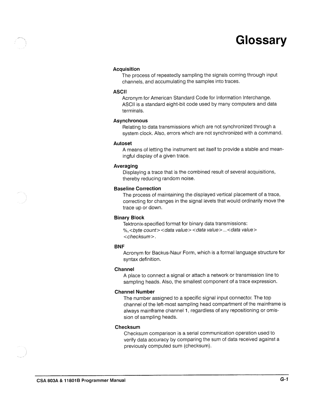 Tektronix 11801B, CSA 803A manual 