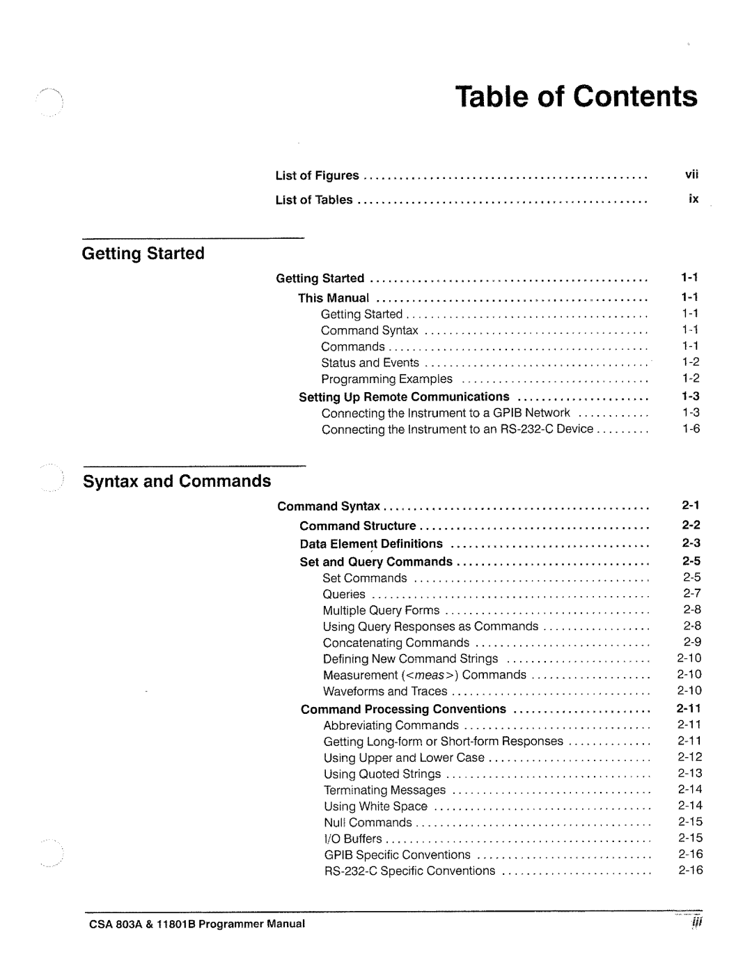 Tektronix 11801B, CSA 803A manual 