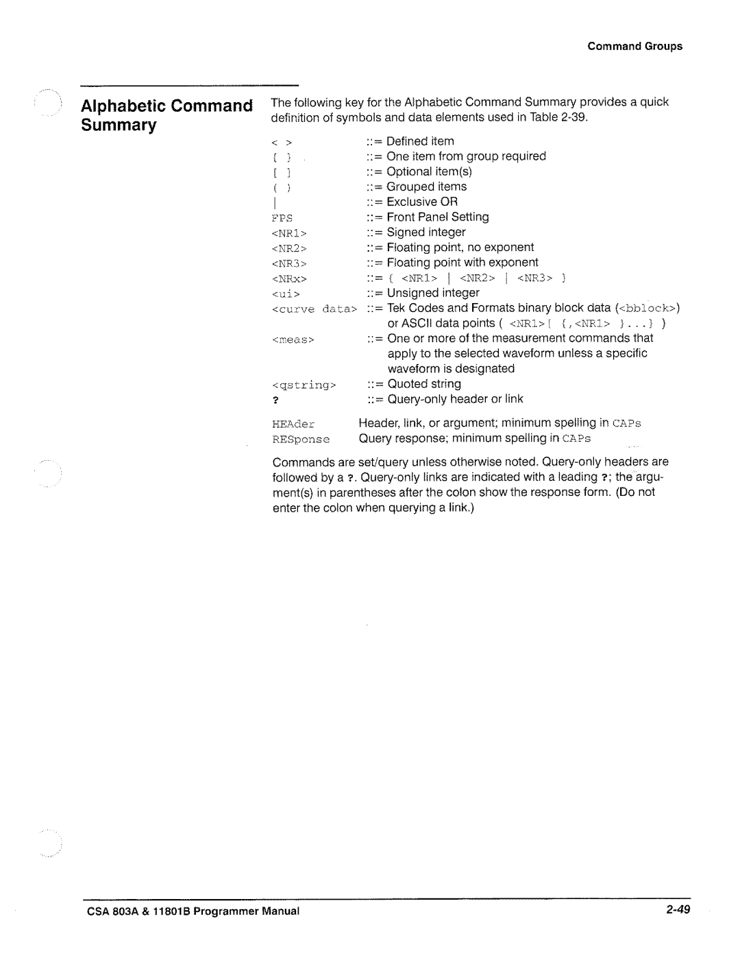 Tektronix 11801B, CSA 803A manual 