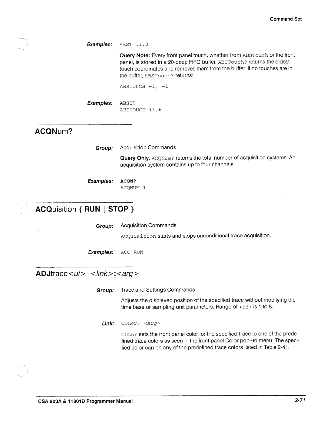 Tektronix 11801B, CSA 803A manual 