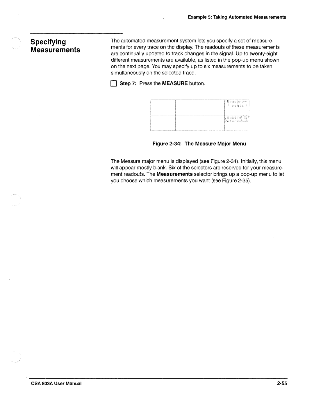 Tektronix CSA 803A manual 