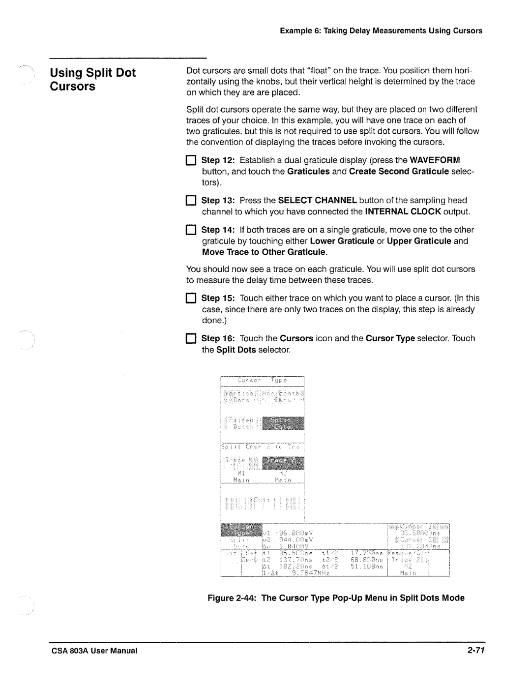 Tektronix CSA 803A manual 