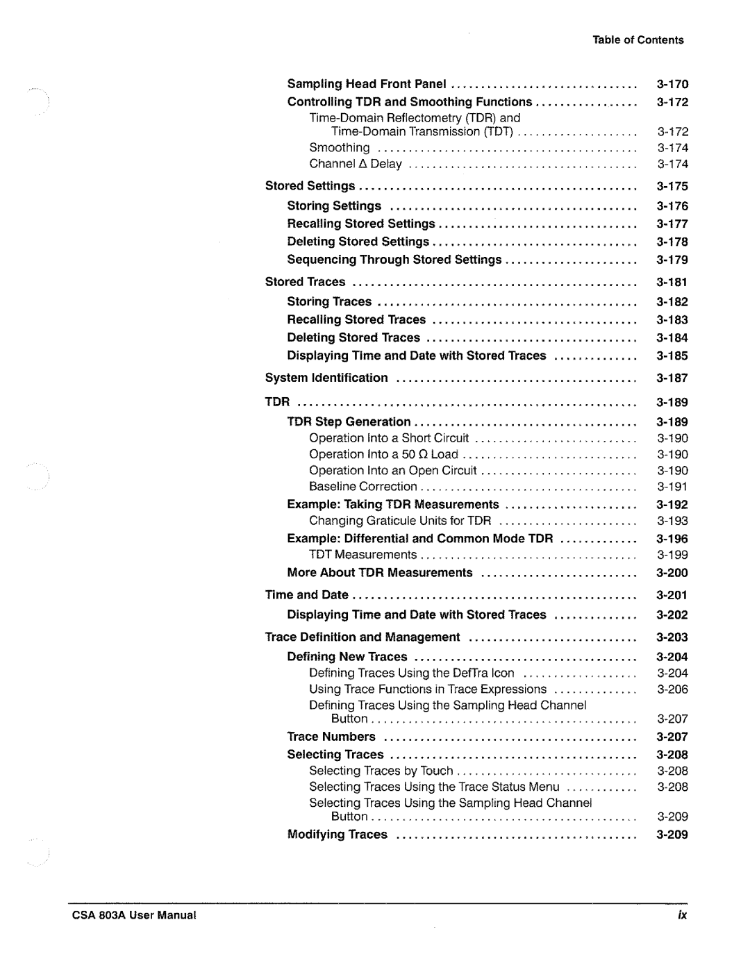 Tektronix CSA 803A manual 