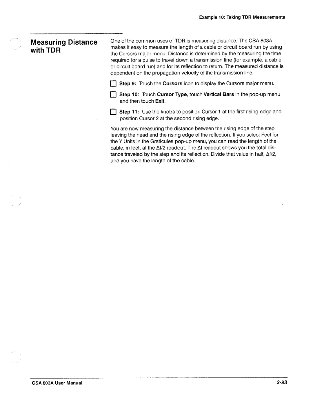 Tektronix CSA 803A manual 