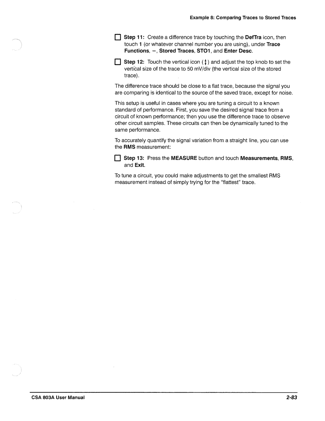 Tektronix CSA 803A manual 